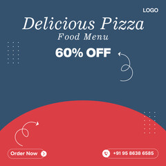 Pizza social media banner post template design 
