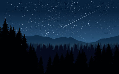 night landscape with mountains and stars © Johnster Designs