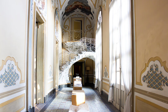 Interior decoration of Palazzo Biscari (Biscari palace) in Catania, Italy. The building was finished in 1763.