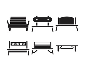 bench and chair icons illustration
