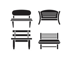 bench and chair icons illustration