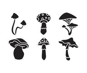 mushroom icons set vector illustration