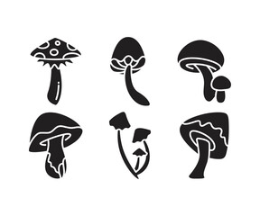 mushroom icons set vector illustration