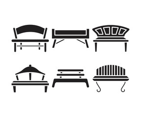 bench and chair icons illustration