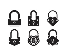 padlock icons set vector illustration