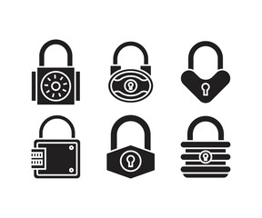 padlock icons set vector illustration