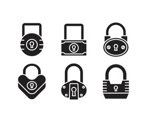 padlock icons set vector illustration