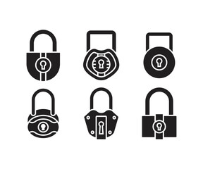 padlock icons set vector illustration