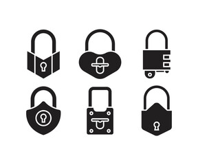 lock and key icons  vector illustration