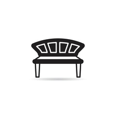 park bench icon on white background