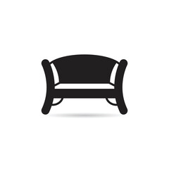 park bench icon on white background