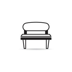 park bench icon on white background