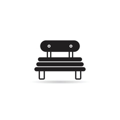 park bench icon on white background