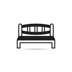 park bench icon on white background