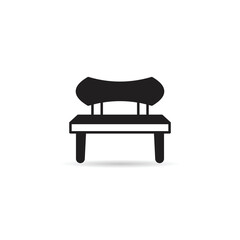 park bench icon on white background