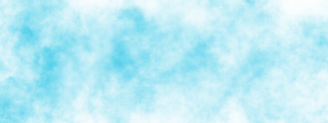 Beautiful cloudscape with natural white tiny clouds, shiny and bright colorful watercolor shades blue sky background, Blue sky background and white blurry, clear, and puffy clouds.