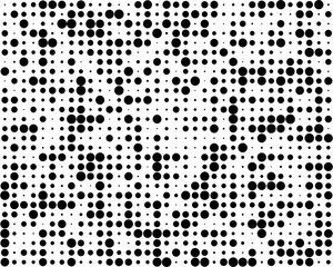 Seamless pattern with black circles on a white background