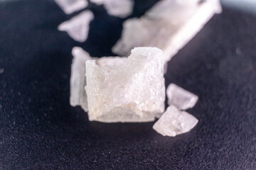 macro close up of salt