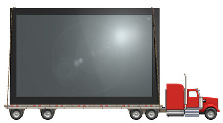 Gigantic Flat Screen TV on a Flatbed Truck