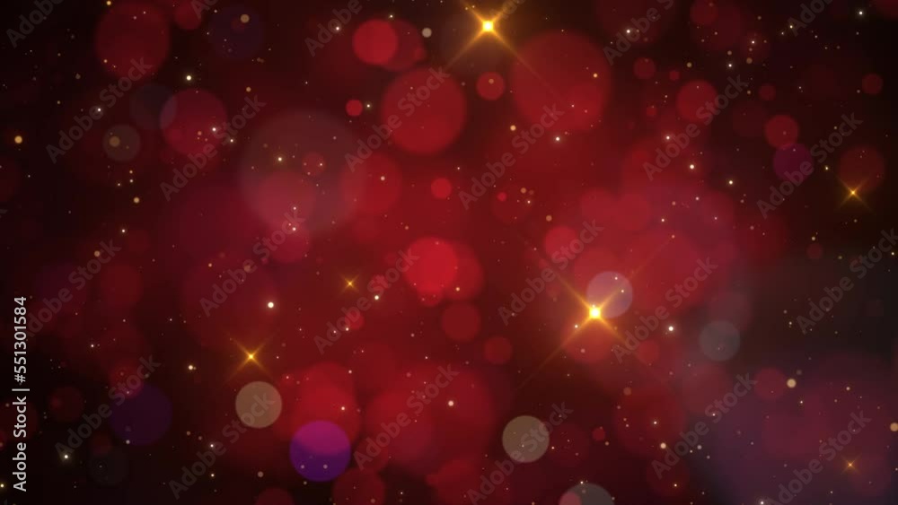 Wall mural romantic red colored floating particles background video
