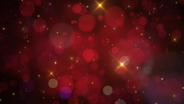 romantic red colored floating particles background video