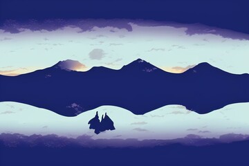 mountain landscape with snow