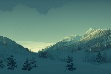 Obraz premium winter mountain landscape