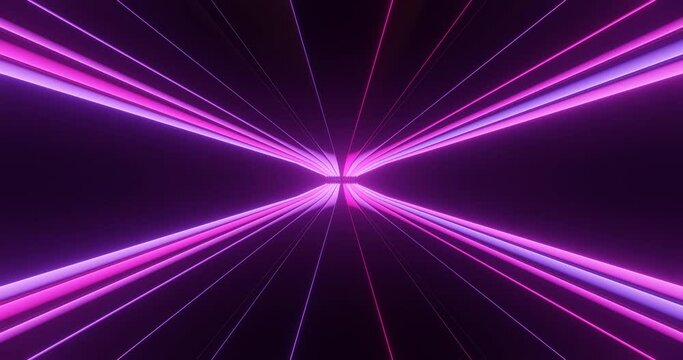 3d render with pink purple converging lines