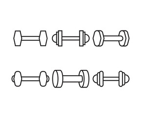 dumbbell icons set line illustration