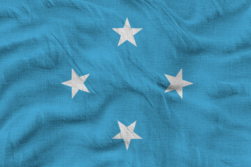 National flag of  Micronesia. Background  with flag of Micronesia.