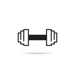 dumbbell icon on white background