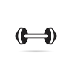 dumbbell icon on white background