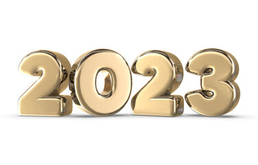 Happy New Year 2023 Gold 3D