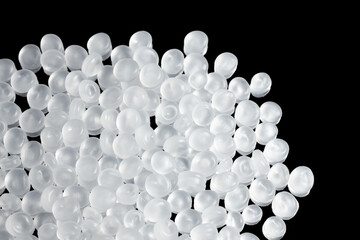 Close up picture of polypropylene granules, selective focus. - 551305360