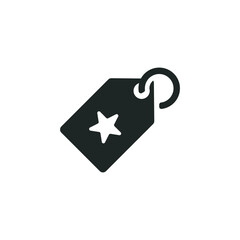 Best price product icon, Tag with star isolated on white background