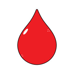 Fototapeta premium Cute funny blood drop character. Vector hand drawn traditional cartoon vintage, retro, kawaii character illustration icon. Isolated on white background. Blood drop character concept