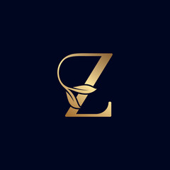 luxury premium leaf logo letter Z