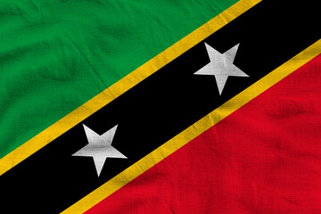 National flag of Saint Kitts and Nevis. Background  with flag of Saint Kitts and Nevis