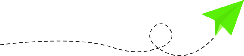 Dashed line paper airplane route 