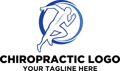 Chiropractic-athlete-spine-care-health-logo-design-vector