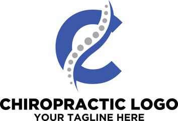 Obraz premium Letter-initial-C-Chiropractic-logo-and-spine-care-logo-design-vector