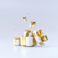3D rendering christmas on a white background, happy new year