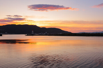 Sunset at Trondheim fjord