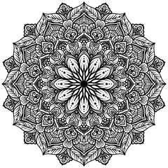 Coloring book patterns in mandala style for Henna, Mehndi, tattoos, decorative ornaments in ethnic oriental style page.