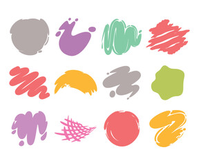 colorful paint splatter set vector illustration