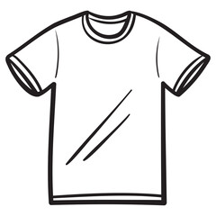 white T-Shirt. vector drawing, isolated on white background.
