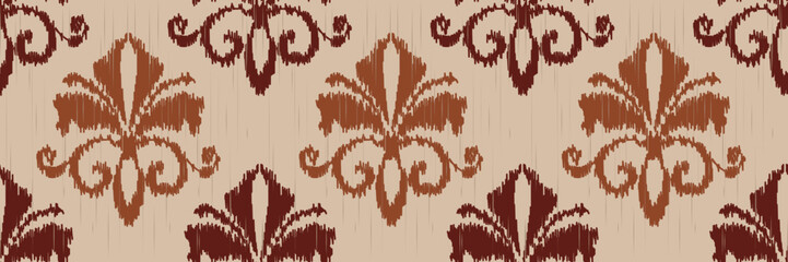 Ikat Damask Scandinavian embroidery, ikat seamless tribal Africa, Motif Vector Digital textile Asian Design ancient art for Prints Fabric saree Mughal Swaths texture Kurti Kurtis Kurtas