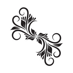 Oriental vector damask black patterns. Baroque Scroll as Element of Ornament and Graphic Design. Use for greeting cards and wedding invitations.