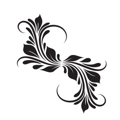 Oriental vector damask black patterns. Baroque Scroll as Element of Ornament and Graphic Design. Use for greeting cards and wedding invitations.