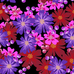 Floral seamless patterns. Vector design for paper, cover, fabric, interior decor and other users
